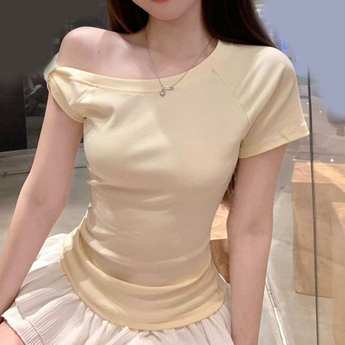 Women Summer Short Sleeve Off Shoulder TShirts with Bow for Casual Wear - Picture 5 of 30