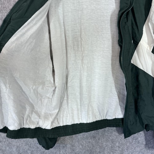 Chaqueta cortavientos vintage Reebok para hombre mediana verde blanca bloques de color cremallera años 90 - Imagen 2 de 12