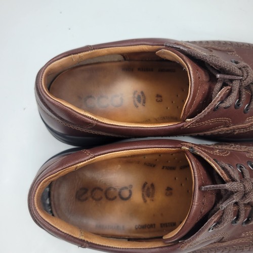 ECCO Seawalker Mens 9 / 43 Shoes Brown Leather Lace Up Comfort - Picture 9 of 11