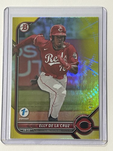 2022 Bowman Draft 1st Edition Elly De La Cruz Yellow Refractor /75