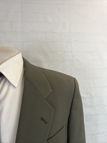 Hart Schaffner Marx Men's Gray Olive Green Solid Suit 40R 32X29 $1,295 - Picture 2 of 11