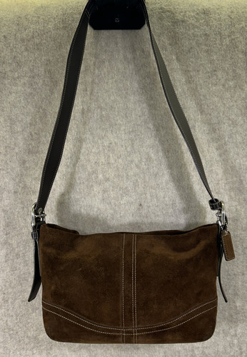 COACH Hobo Shoulder Bag Leather Suede Chocolate Brown 2007 F11514 EUC Clean - Picture 1 of 19