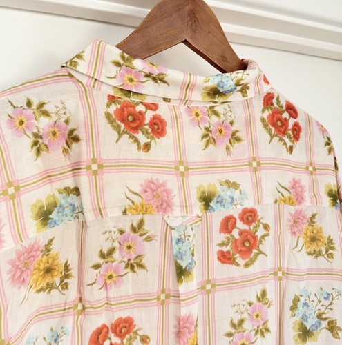 Spell & The Gypsy Shirt Blouse Dress Size M Duster Flora Floral Tile Pastel - Picture 16 of 21