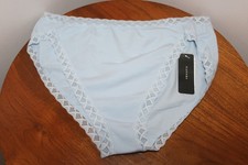 NATORI BLISS FRENCH CUT BRIEFS LACE TRIM COLOR MISTY BLUE SIZE XL