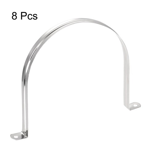 160mm(6.3") Rigid Pipe Strap 2 Holes Tube Straps 201 Stainless Steel Clamp 8pcs - Picture 4 of 5