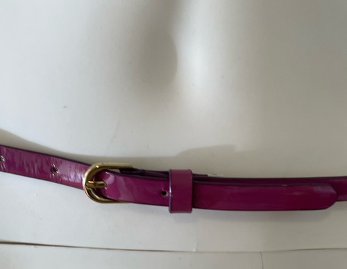 Ann Taylor Skinny Belt Women’s Sz S Fuschia Pink Genuine Patent Leather 27”-33” - Picture 11 of 13