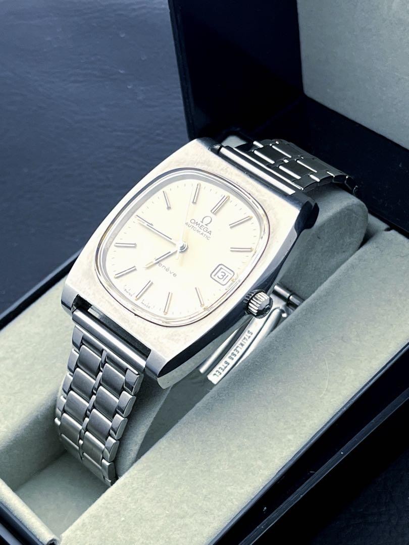 Omega Geneve Vintage 1970s Date Silver Automatic Mens Watch