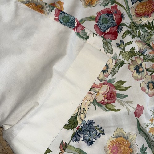 Vintage Vorhänge nach Maß Gefütterte Vorhänge Blumen & Karo 2 passende Dekokissen - Bild 4 von 8