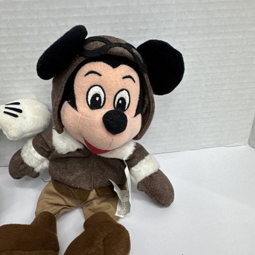 Disney World Minnie Mouse 10” Safari Plush Compass Green And Pilot Mickey 9” - Picture 3 of 8