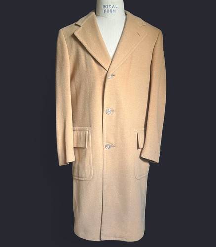 VINTAGE 50’s 60’s Peller & Mure 100% Camel Hair Men’s Overcoat - Picture 8 of 12