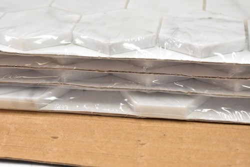 Carrara 2" Hexagon Honed Marble Mosaic Tile 4pc Pack Matte Floor Wall READ - Picture 10 of 11