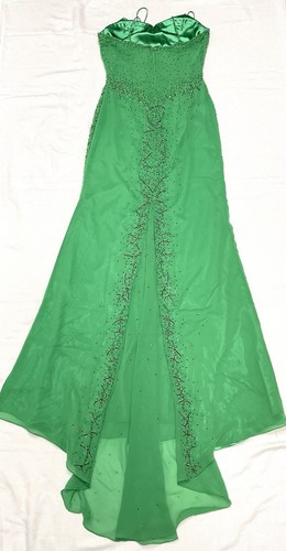 Joli Prom Dress Gown Evening Cocktail Formal Long Green Beaded Size 4 - Picture 18 of 24