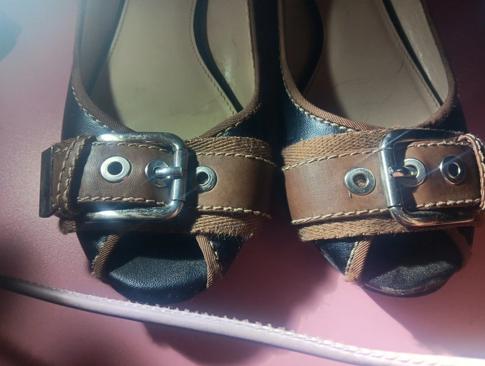 Merona por TARGET. TALLA 10. PEEP TOE. NEGRO Y BRONCEADO Foto 4 de 4