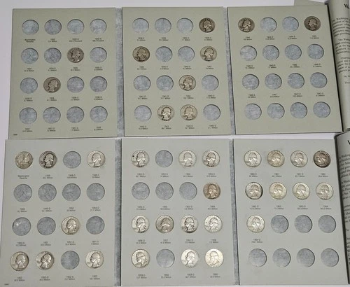 1932-1964 Washington Quarter Partial Albums - 37 Coins - 90% Silver Under Melt!