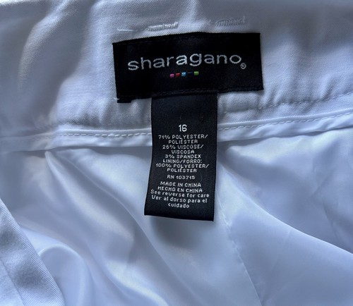 NWT Sharagano Slim Leg White Women Business Pants Size 16 - Picture 4 of 4