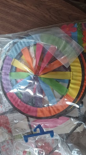 30" Easter Bunny on Bicycle Whirligig Lawn Wind Spinner - Picture 2 of 3