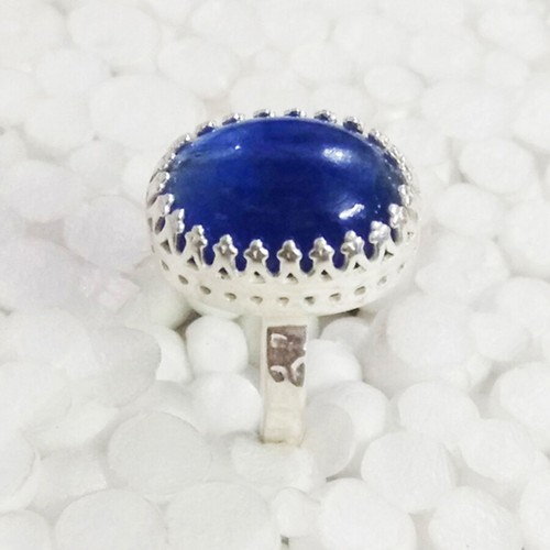 925 Sterling Silber Aqua Chalcedon Ring Geburtssteinring Handgemachter Schmuck - Bild 3 von 6