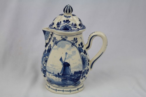 Royal Delft Porceleyne Fles Sugar & Creamer & Lids Date Code 1905 - Picture 13 of 19