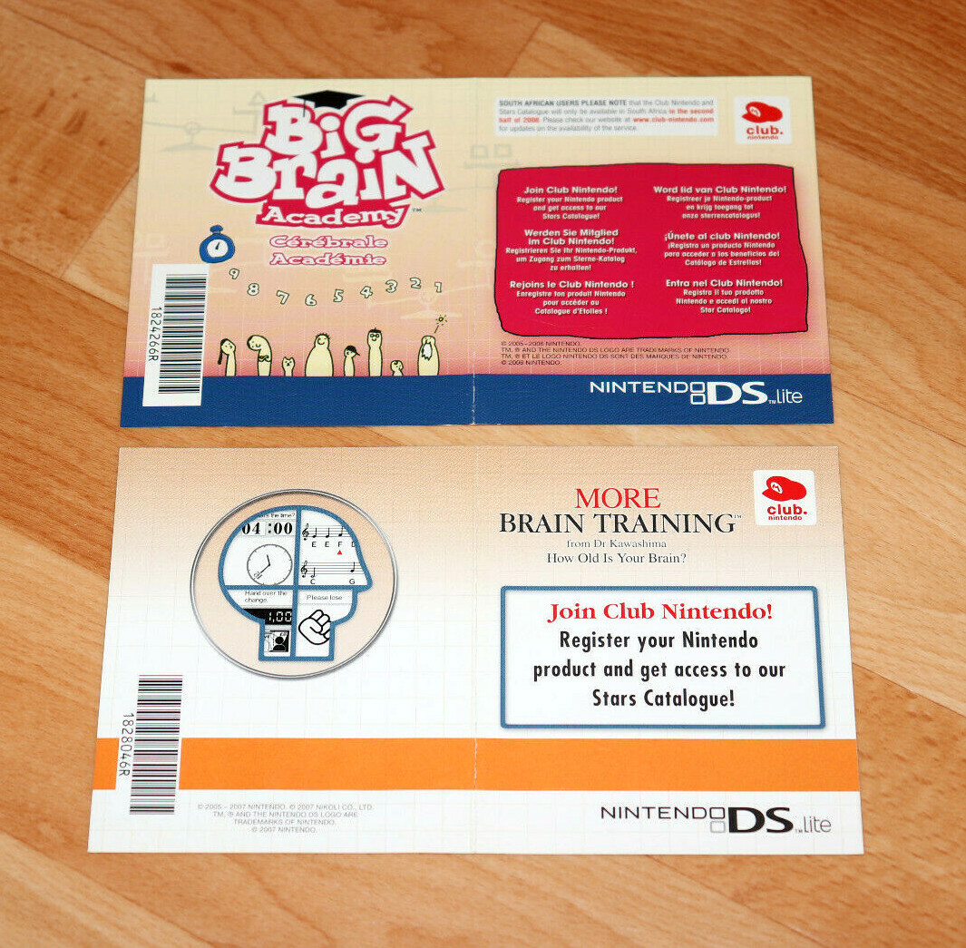 Big Brain Academy / Brain Age Nintendo DS Club Nintendo Flyer AD 