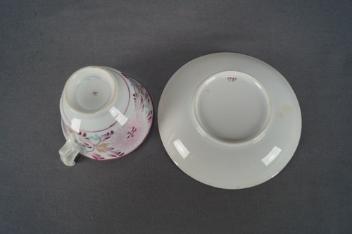 Davenport Pink Luster Floral Bone China Porcelain Tea Cup & Saucer Circa 1845 - Picture 10 of 12