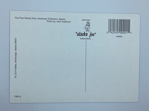 Postcard First Family Park Downtown Fairbanks Alaska H114 - Picture 2 of 2