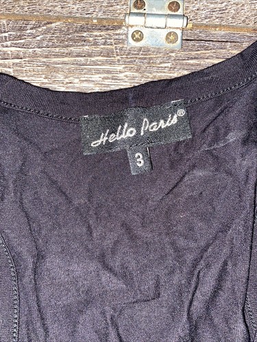 Paris Sz S Black Glitter Eiffel Tower Pink Black Guc - Picture 3 of 7
