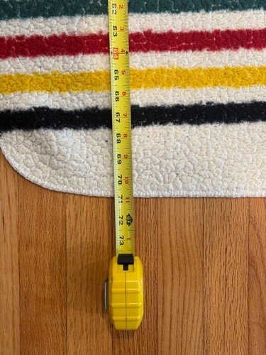 Pendleton Sherpa Fleece Point Stripe Throw Blanket Good Condition 71" x 49" - Picture 21 of 23