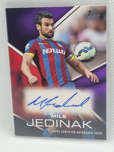 #/50 Mile Jedinak Australia Crystal Palace 2014 Topps Premier League Autograph