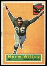 Norm Willey 1956 Topps #88 Philadelphia Eagles EX