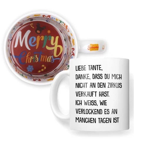 Weihnachtsgeschenk Tante Geschenk Kaffeetasse Frauen Haferl Tasse Spruch Idee