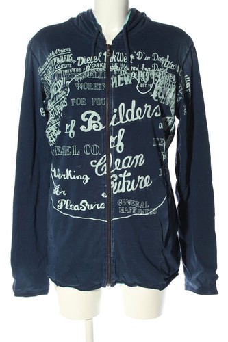 DIESEL Sweatjacke Damen Gr. DE 42 blau-weiß Casual-Look