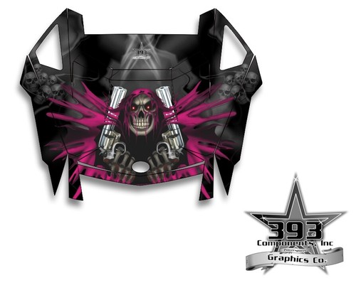 Polaris RZR Turbo S UTV Hood Wrap Graphics Decal 2019-2022 Unleashed Skull - Picture 2 of 8