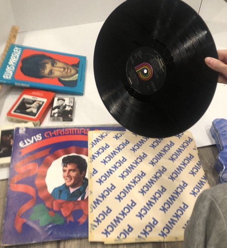 Elvis Presley Memorabilia Rare Lot Vinyl Records Tins 8 Track Cards Souvenir - Picture 16 of 24