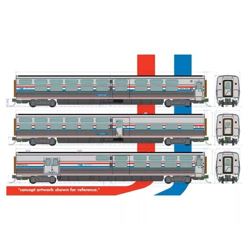 Kato Spur N Amtrak Phase III Viewliner II Personenwagen 4 Wagen Set - Bild 2 von 8