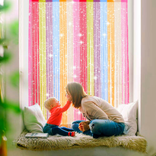 TRIXES String Door Curtain Multi Colour NEW String Dew Drop Door Window Curtain - Picture 8 of 10