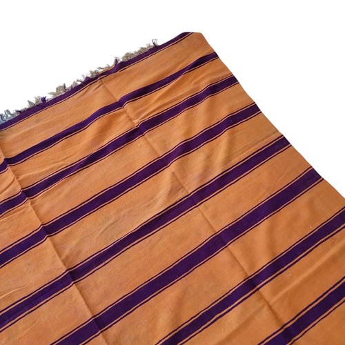 Vintage Handarbeit Marokkanischer Teppich Orange Wolle Blau Streifen Berber Tribal Carpet 9x6 - Bild 20 von 24