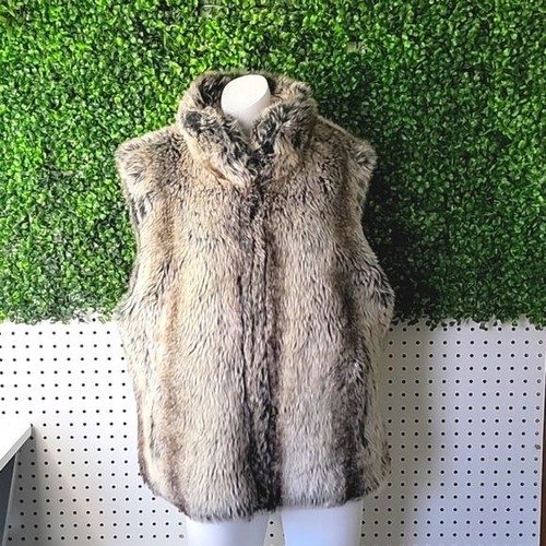 Blassport Reversible Womens Faux Fur Vest Zip Closure Size Small - Picture 3 of 11