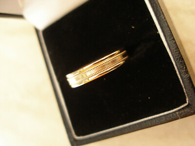 9 CARAT YELLOW GOLD 4MM FLAT WEDDING / DRESS RING MADE BY B & N BRAND NEW IN BOX