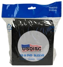 USDISC Paper Sleeves 100g Window, Flap (Black) Lot