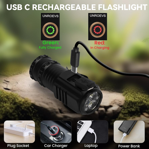 Mini Flashlight 2550 Lumens Rechargeable USB C Charging, Small Flashlights High - Picture 5 of 12
