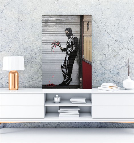 BANKSY JILTED LOVER - TIEF GERAHMTER LEINWAND GRAFFITI WANDKUNST BILD PAPIERDRUCK - - Bild 5 von 17