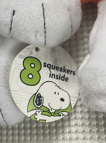 New Peanuts Halloween Snoopy Pumpkin Multi Squeaker L 15” Plush Crinkle Dog Toy - Picture 3 of 5