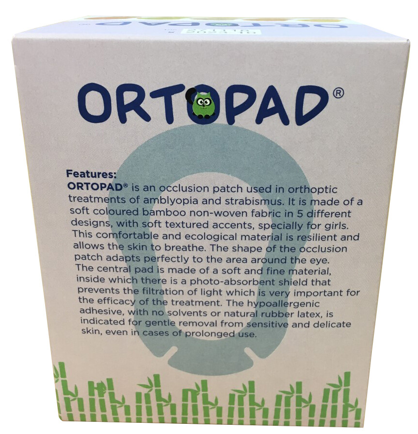 Ortopad Soft Bamboo Girls Eye Patches Box of 50 - Picture 3 of 3