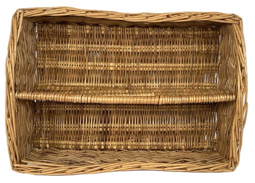 VTG Tan Woven Wicker Organizer Basket w/ Handle Kitchen Bathroom Storage Caddy - Picture 5 of 11