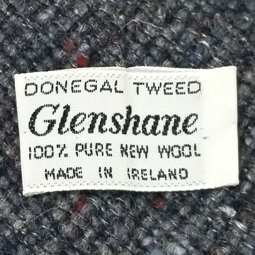 Vtg Glenshane Donegal Tweed Wool Tie Gray Designer Necktie 55X3" Made In Ireland - Picture 2 of 9