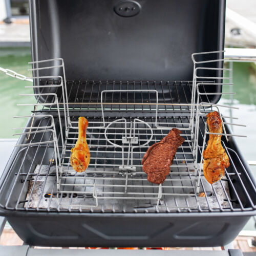 Stainless Steel Barbecue Grill Chicken Leg Rack Holder Roaster Stand - Picture 12 of 12