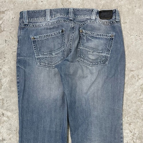 Wrangler Rock 47 Jeans Mens 38x29 Blue Pants Bootcut Distressed Grunge Tag 38x30 - Picture 12 of 14