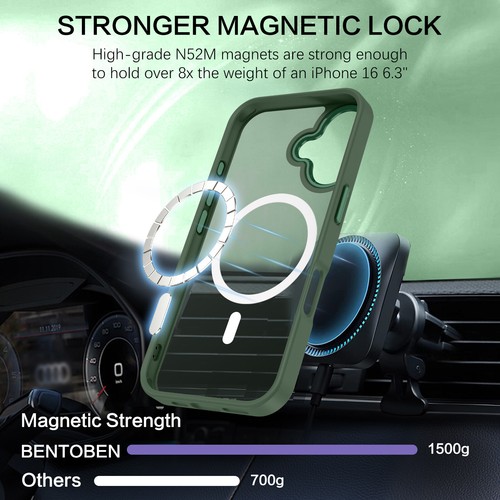 Funda MagSafe para iPhone 16 6.3" a prueba de golpes resistente magnética delgada cubierta de teléfono - Imagen 11 de 45
