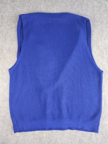 Vintage Glen Dee Blue Vest Cardigan Sweater Hipster Rockabilly Size Large - Picture 7 of 7
