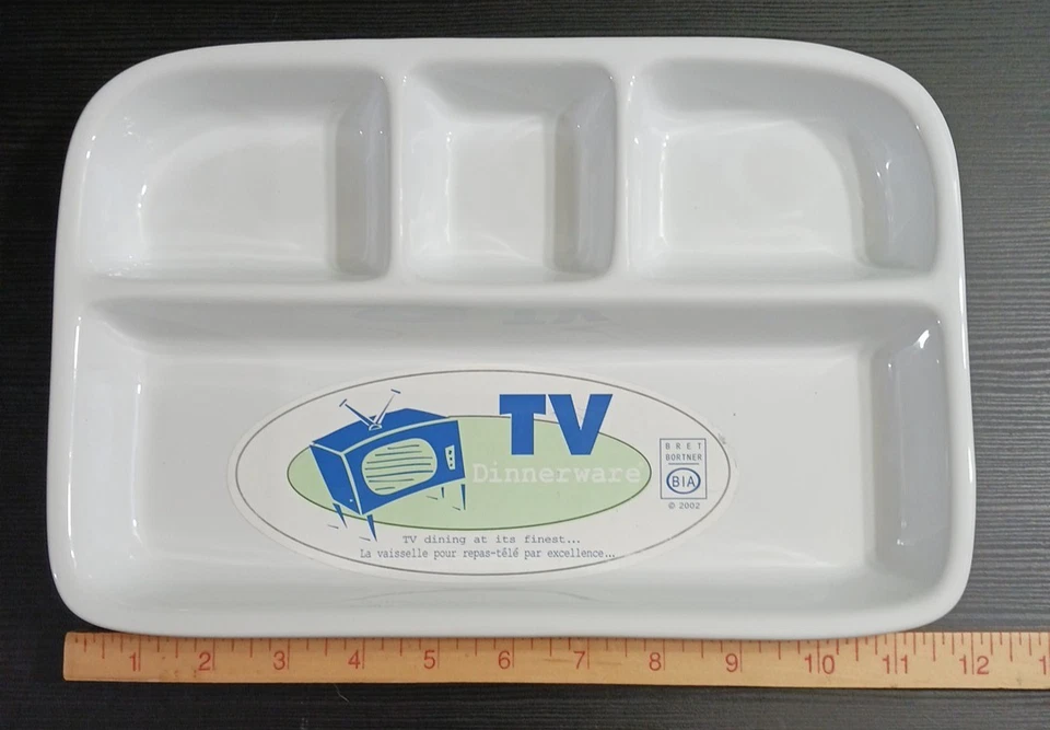 BRET BORTNER Crate & Barrel White Ceramic TV Dinner Tray New with Tags - Image 4 of 4